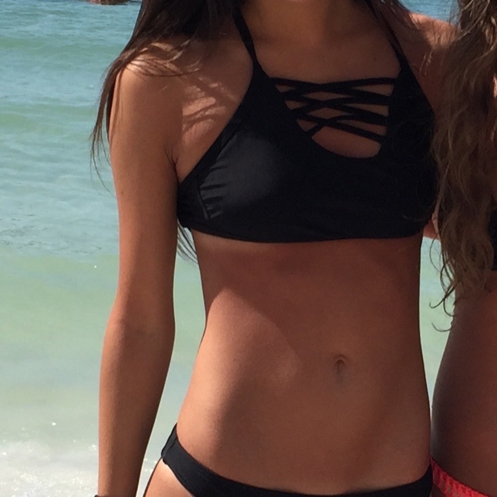 Black bathing suit top